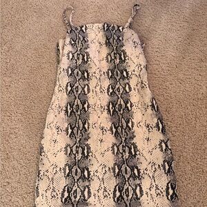 Snakeskin Print Dress with Spaghetti Straps